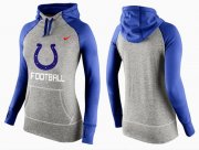Wholesale Cheap Women's Nike Indianapolis Colts Performance Hoodie Grey & Blue_1