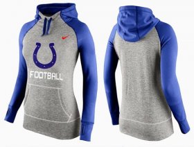 Wholesale Cheap Women\'s Nike Indianapolis Colts Performance Hoodie Grey & Blue_1