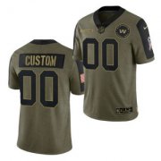 Wholesale Cheap Men's Olive Washington Football Team ACTIVE PLAYER Custom 2021 Salute To Service Limited Stitched Jersey