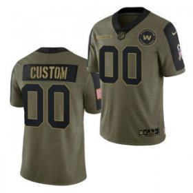 Wholesale Cheap Men\'s Olive Washington Football Team ACTIVE PLAYER Custom 2021 Salute To Service Limited Stitched Jersey
