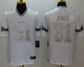 Wholesale Cheap Nike Cowboys #31 Byron Jones White Men\'s Stitched NFL Limited Platinum Jersey