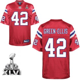 Wholesale Cheap Patriots #42 Green-Ellis Red Alternate Super Bowl XLVI Embroidered NFL Jersey