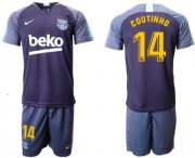 Wholesale Cheap Barcelona #14 Coutinho Blue Soccer Club Jersey