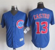 Wholesale Cheap Cubs #13 Starlin Castro Blue New Cool Base Stitched MLB Jersey