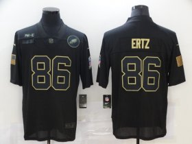 Wholesale Cheap Men\'s Philadelphia Eagles #86 Zach Ertz Black 2020 Salute To Service Stitched NFL Nike Limited Jersey