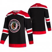 Wholesale Cheap Chicago Blackhawks Blank Black Men's Adidas 2020-21 Reverse Retro Alternate NHL Jersey