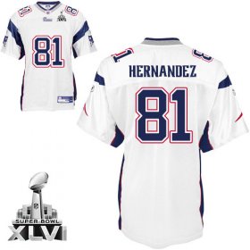 Wholesale Cheap Patriots #81 Randy Moss White Super Bowl XLVI Embroidered NFL Jersey