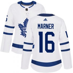 Wholesale Cheap Adidas Maple Leafs #16 Mitchell Marner White Road Authentic Women\'s Stitched NHL Jersey