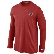 Wholesale Cheap Nike Los Angeles Rams Sideline Legend Authentic Logo Long Sleeve T-Shirt Red