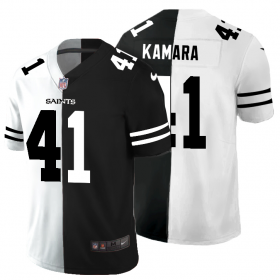 Cheap New Orleans Saints #41 Alvin Kamara Men\'s Black V White Peace Split Nike Vapor Untouchable Limited NFL Jersey