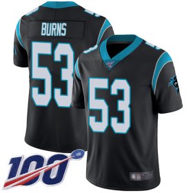 Wholesale Cheap Nike Panthers #53 Brian Burns Black Team Color Men\'s Stitched NFL 100th Season Vapor Limited Jersey