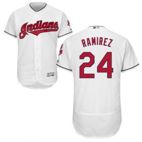 Wholesale Cheap Indians #24 Manny Ramirez White Flexbase Authentic Collection Stitched MLB Jersey