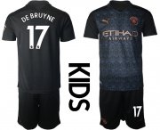 Wholesale Cheap Youth 2020-2021 club Manchester City away black 17 Soccer Jerseys