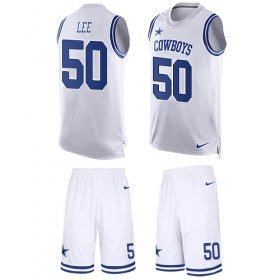 Wholesale Cheap Nike Cowboys #50 Sean Lee White Men\'s Stitched NFL Limited Tank Top Suit Jersey