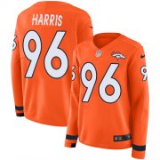 Wholesale Cheap Nike Broncos #96 Shelby Harris Orange Team Color Women's Stitched NFL Limited Therma Long Sleeve Jersey
