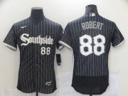 Wholesale Cheap Men's Chicago White Sox #88 Luis Robert Black 2021 City Connect Stitched MLB Flex Base Nike Jersey