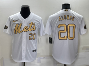 Wholesale Men's New York Mets #20 Pete Alonso Number White 2022 All Star Stitched Cool Base Nike Jersey