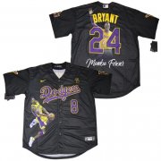 Wholesale Cheap Men's Los Angeles Dodgers #8 #24 Kobe Bryant Black With KB Patch Cool Base Stitched MLB Fashion Jersey