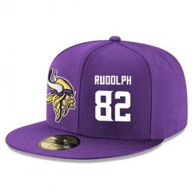 Wholesale Cheap Minnesota Vikings #82 Kyle Rudolph Snapback Cap NFL Player Purple with White Number Stitched Hat