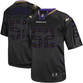 Wholesale Cheap Nike Ravens #52 Ray Lewis New Lights Out Black Men\'s Stitched NFL Elite Jersey
