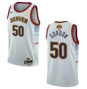 Wholesale Cheap Men's Denver Nuggets #50 Aaron Gordon White 2023 Finals Champions Icon Edition Stitched Basketball Jersey
