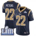 Wholesale Cheap Nike Rams #22 Marcus Peters Navy Blue Team Color Super Bowl LIII Bound Men's Stitched NFL Vapor Untouchable Limited Jersey
