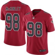 Wholesale Cheap Nike Falcons #98 Takkarist McKinley Red Men's Stitched NFL Limited Rush Jersey