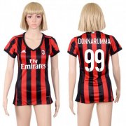 Wholesale Cheap Women's AC Milan #99 Donnarumma Home Soccer Club Jersey