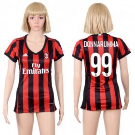 Wholesale Cheap Women\'s AC Milan #99 Donnarumma Home Soccer Club Jersey