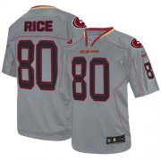 Wholesale Cheap Nike 49ers #80 Jerry Rice Lights Out Grey Youth Stitched NFL Elite Jersey