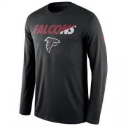 Wholesale Cheap Men's Atlanta Falcons Nike Black Legend Staff Practice Long Sleeves Performance T-Shirt