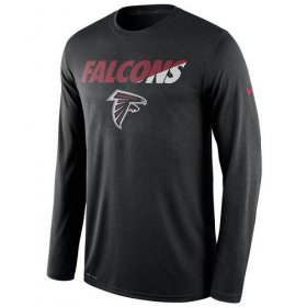 Wholesale Cheap Men\'s Atlanta Falcons Nike Black Legend Staff Practice Long Sleeves Performance T-Shirt