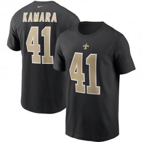 Wholesale Cheap New Orleans Saints #41 Alvin Kamara Nike Team Player Name & Number T-Shirt Black