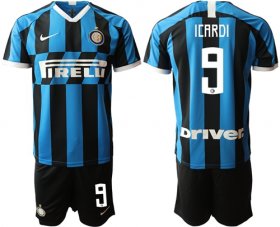Wholesale Cheap Inter Milan #9 Icardi Home Soccer Club Jersey