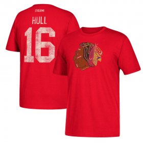 Wholesale Cheap Chicago Blackhawks #16 Bobby Hull CCM Retired Player Name & Number T-Shirt Red