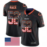 Wholesale Cheap Nike Bears #52 Khalil Mack Black Men's Stitched NFL Limited Rush USA Flag Jersey