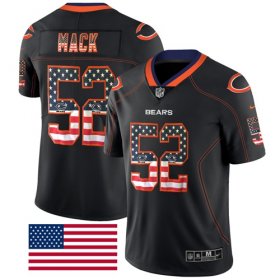 Wholesale Cheap Nike Bears #52 Khalil Mack Black Men\'s Stitched NFL Limited Rush USA Flag Jersey