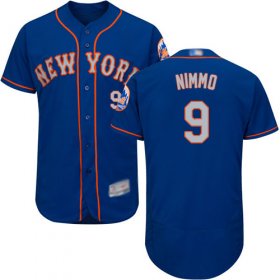 Wholesale Cheap Mets #9 Brandon Nimmo Blue(Grey NO.) Flexbase Authentic Collection Stitched MLB Jersey