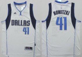 Wholesale Cheap Dallas Mavericks #41 Dirk Nowitzki Revolution 30 Swingman 2014 New White Jersey
