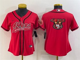 Wholesale Cheap Youth San Francisco 49ers Red Team Big Logo With Patch Cool Base Stitched Baseball Jersey