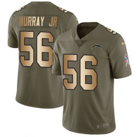 Wholesale Cheap Nike Chargers #56 Kenneth Murray Jr Olive/Gold Men\'s Stitched NFL Limited 2017 Salute To Service Jersey