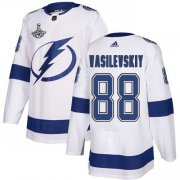 Cheap Adidas Lightning #88 Andrei Vasilevskiy White Road Authentic Youth 2020 Stanley Cup Champions Stitched NHL Jersey