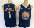 Wholesale Cheap Men's Golden State Warriors #1 D'Angelo Russell Blue 2019 Nike Swingman NEW Rakuten Logo Stitched NBA Jersey