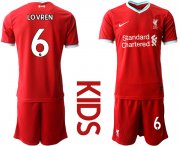 Wholesale Cheap Youth 2020-2021 club Liverpool home 6 red Soccer Jerseys