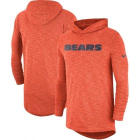 Wholesale Cheap Nike Chicago Bears Orange Sideline Slub Performance Hooded Long Sleeve T-Shirt
