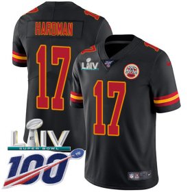 Wholesale Cheap Nike Chiefs #17 Mecole Hardman Black Super Bowl LIV 2020 Youth Stitched NFL Limited Rush 100th Season Jersey