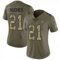 Wholesale Cheap Nike Vikings #21 Mike Hughes Olive/Camo Women's Stitched NFL Limited 2017 Salute to Service Jersey