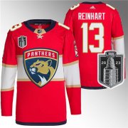 Wholesale Cheap Men's Florida Panthers #13 Sam Reinhart Red 2023 Stanley Cup Final Stitched Jersey