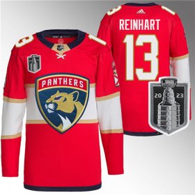 Wholesale Cheap Men\'s Florida Panthers #13 Sam Reinhart Red 2023 Stanley Cup Final Stitched Jersey