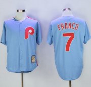 Wholesale Cheap Phillies #7 Maikel Franco Light Blue Cooperstown Stitched MLB Jersey
